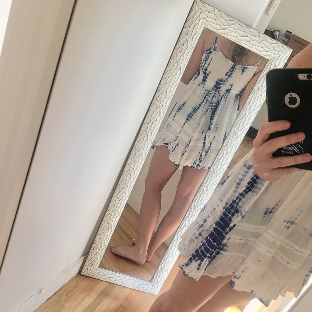 Blue and white beach dress. Baby doll - Picture 4 of 8